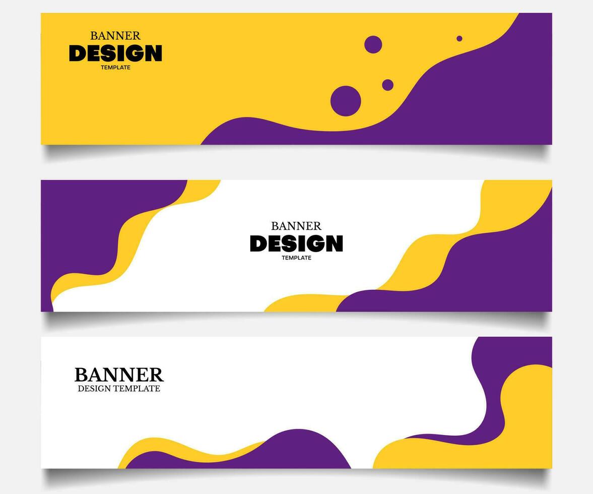 um conjunto de banners com três opções de design vetor