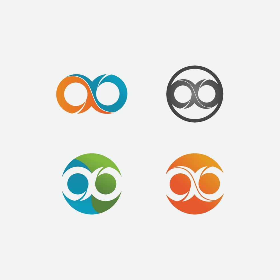 ilustração do conjunto de logotipo de vetor de design infinito