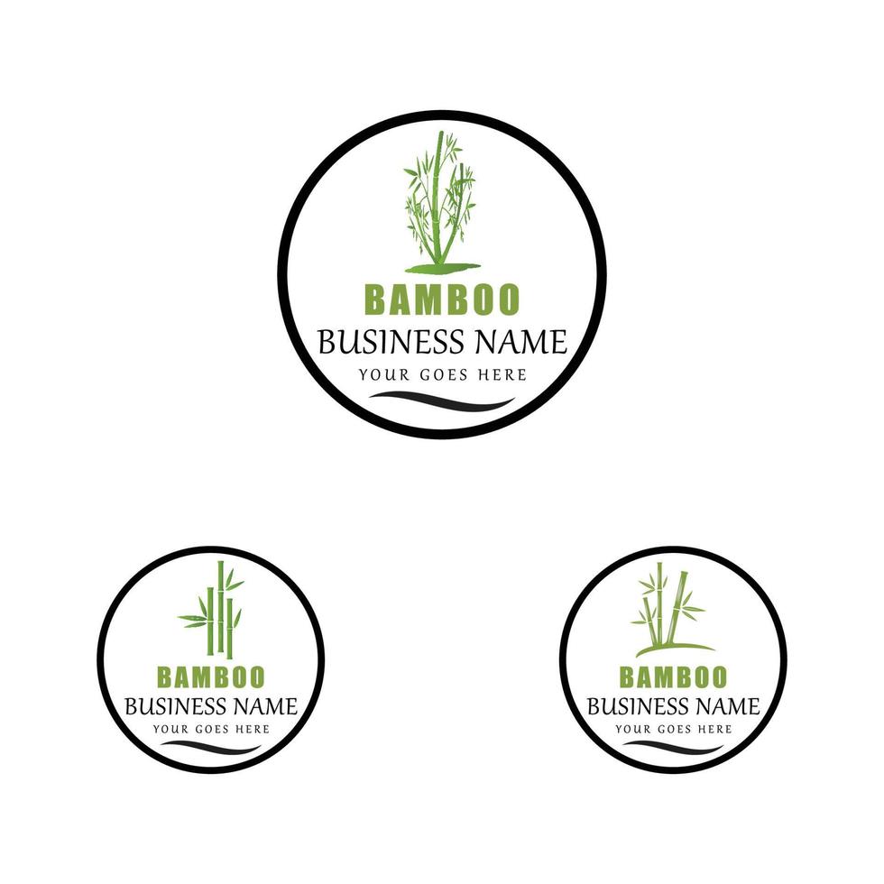 modelo de logotipo de bambu ilustração vetorial ícone design vetor