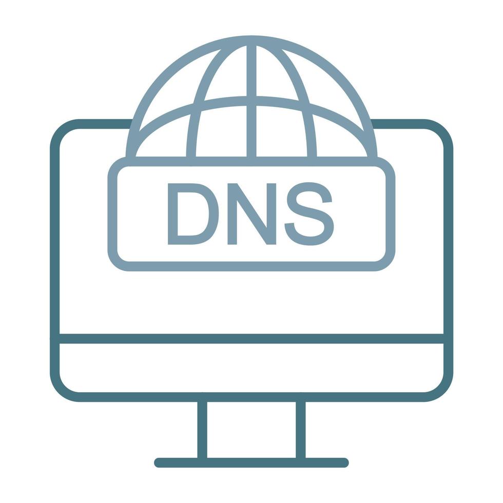 ícone de duas cores de linha dns vetor