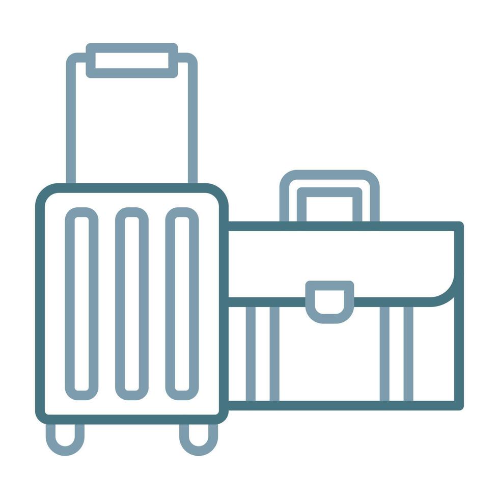 ícone de duas cores da linha de bagagem vetor