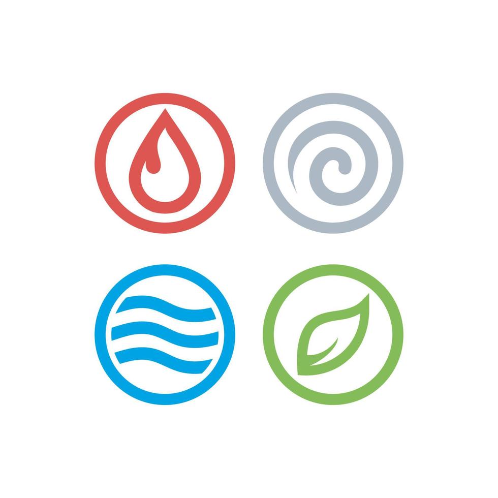 modelo de design de logotipo de quatro elementos vetor