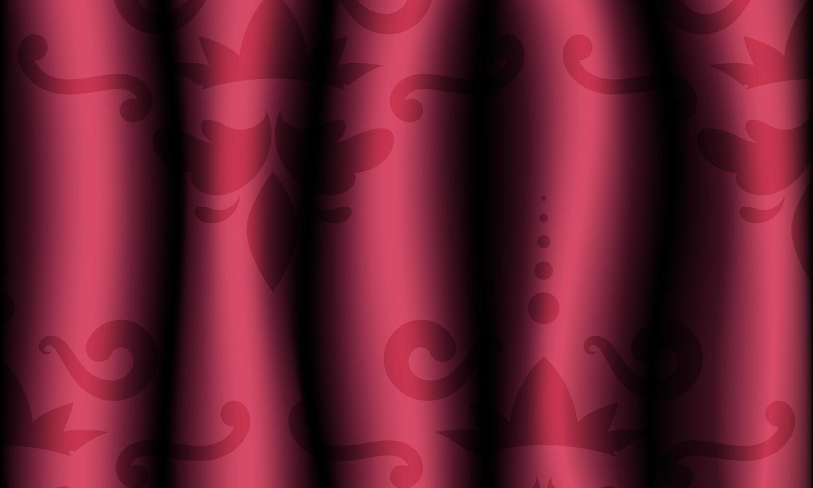 cortinas de tecido estampado vermelho realista. padrão em cortinas. ilustração vetorial. vetor