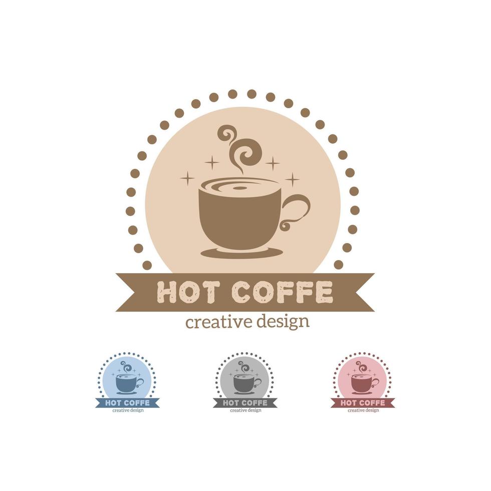 design de logotipo de café quente, vetor grátis