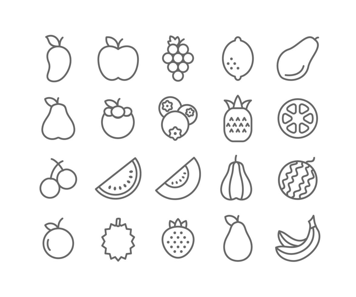ícone de fruta simples em fundo branco vetor