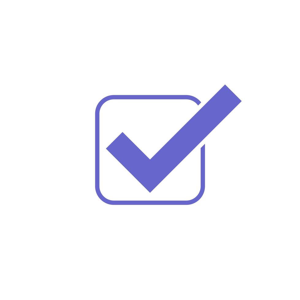 ícone de marca de verificação na cor azul vetor