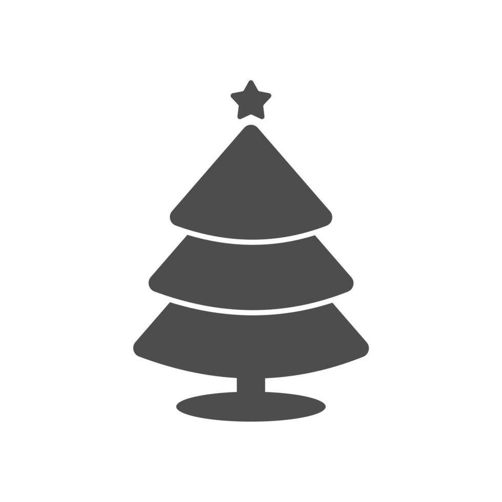 ícone de árvore de natal simples em fundo branco vetor