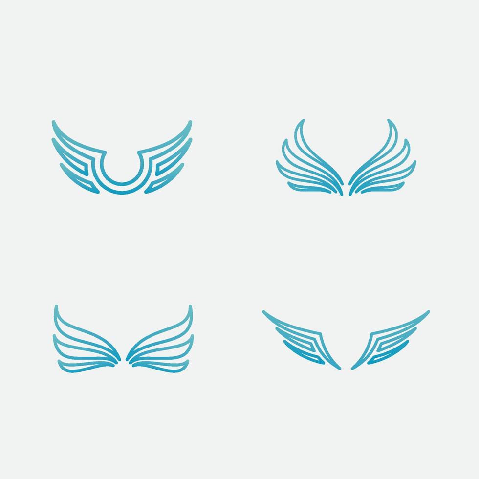modelo de ícone de logotipo de vetor de asa de falcão