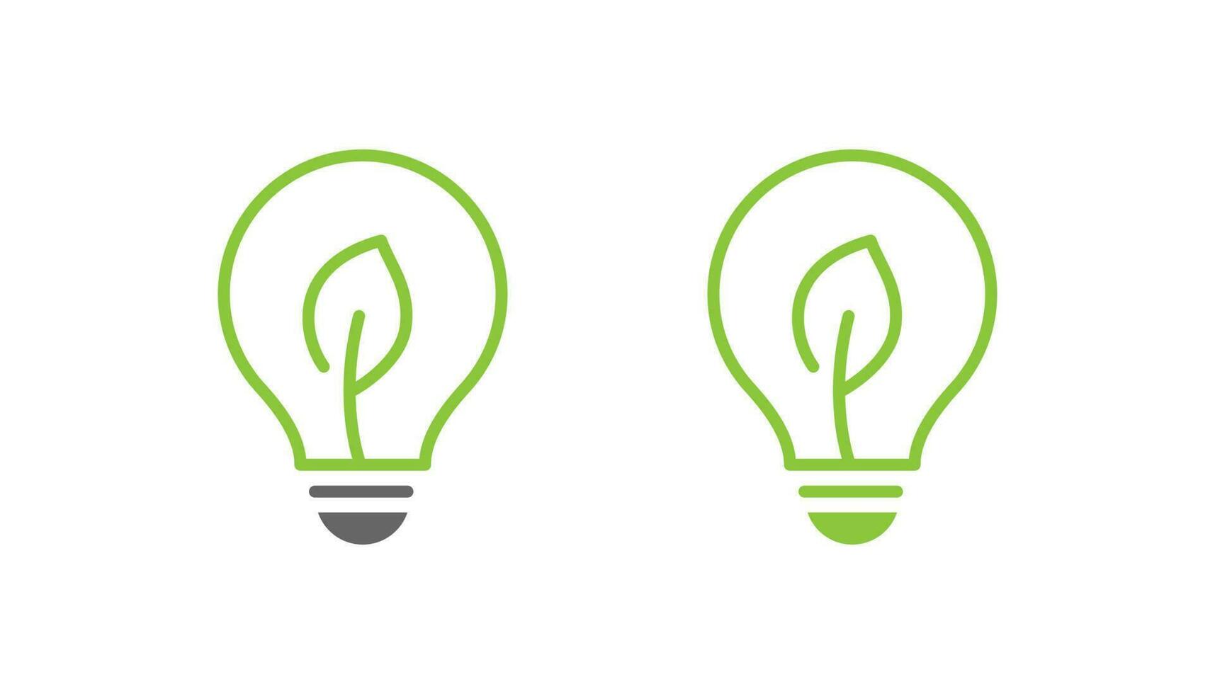 vetor de design de logotipo de lâmpada de folha verde