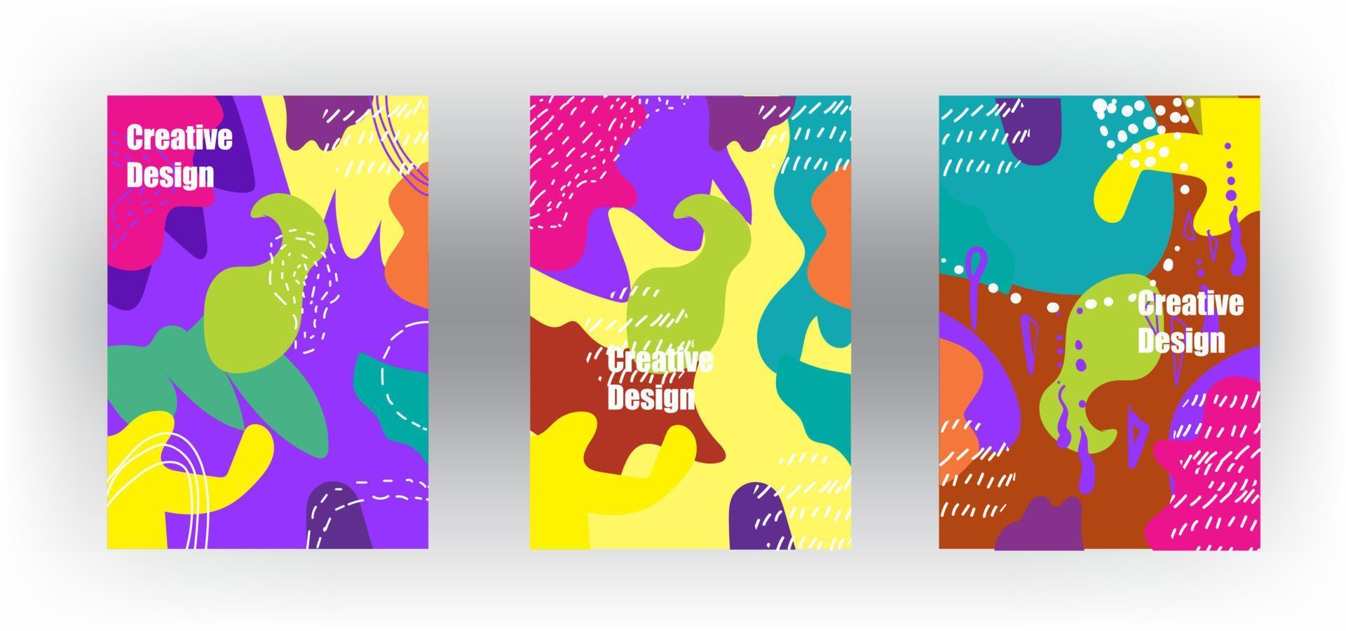 textura de desenho animado padrão de cor divertida abstrata para fundo geométrico de doodle com forma de tendência para design de modelo de capa de brochura vetor