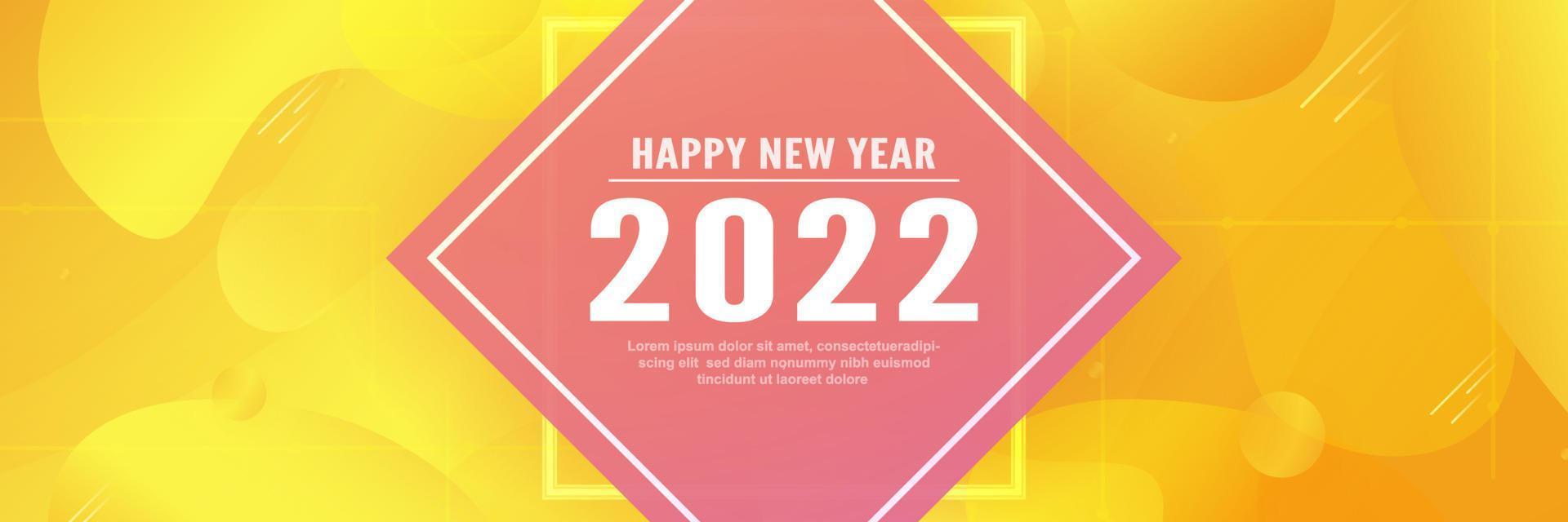modelo de feliz ano novo 2022. desenho abstrato com estilo fluido. vetor