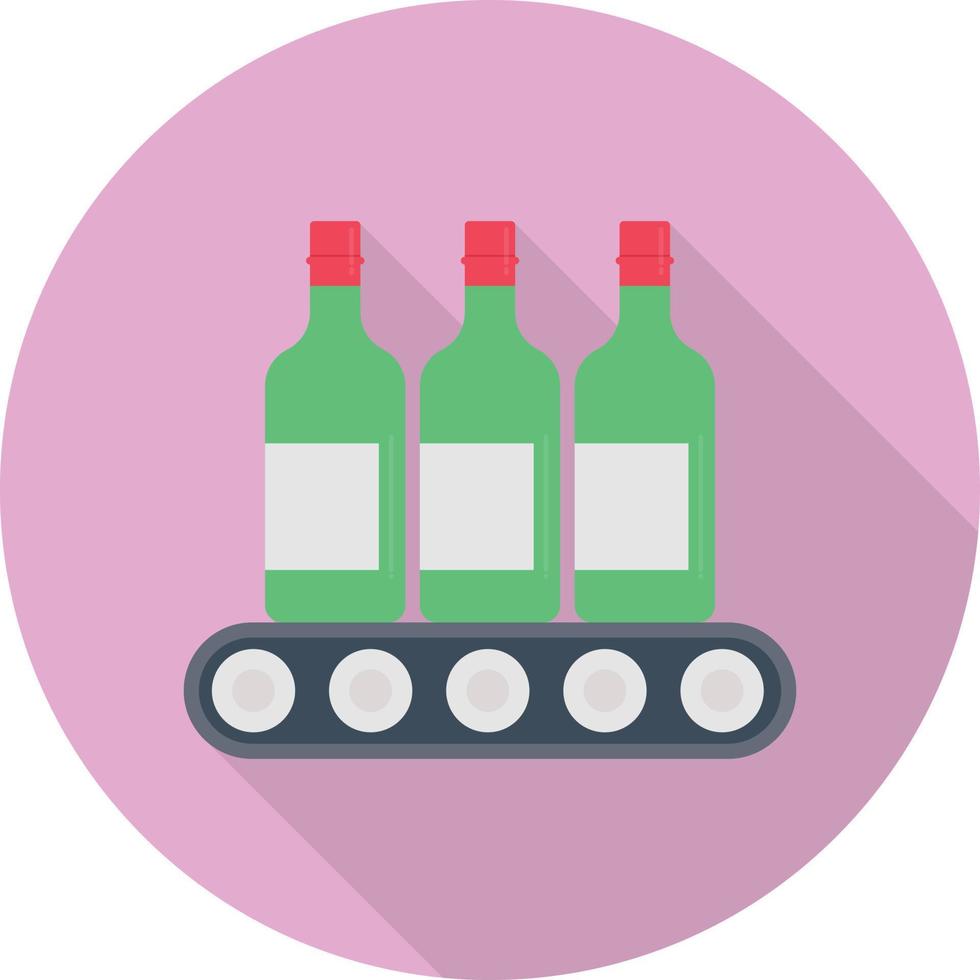 ícone plano de círculo de garrafas de vinho vetor