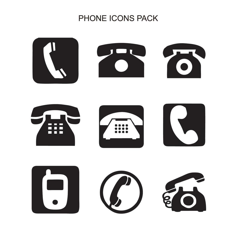 conjunto de ícones de pacote de telefone vetor