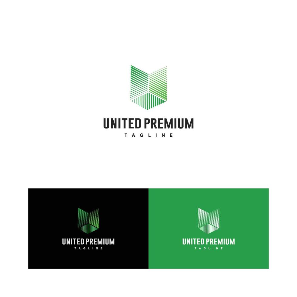 design de logotipo natural e moderno com iniciais u vetor