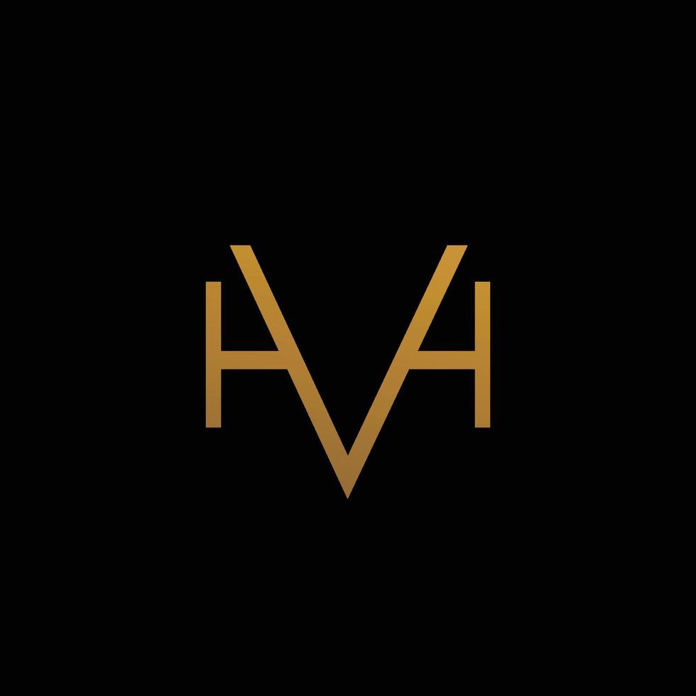 logotipo moderno e elegante com iniciais de letras em hvh vetor