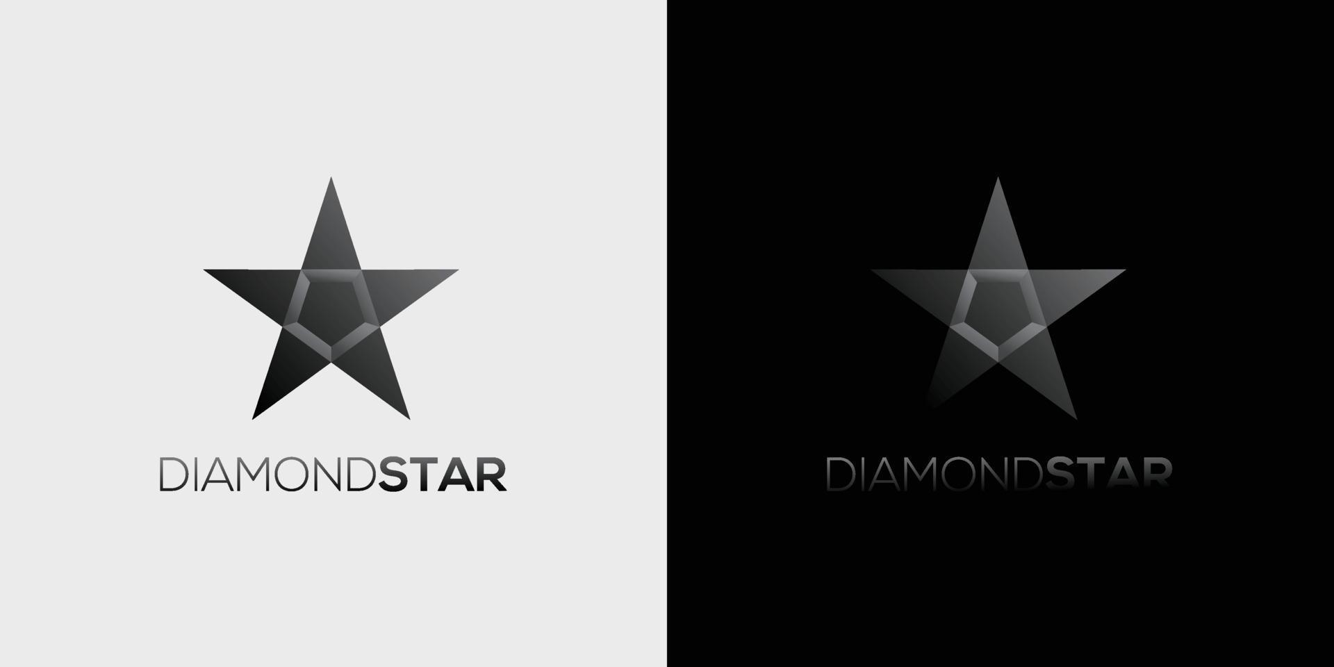 logotipo moderno e elegante da estrela de diamante vetor