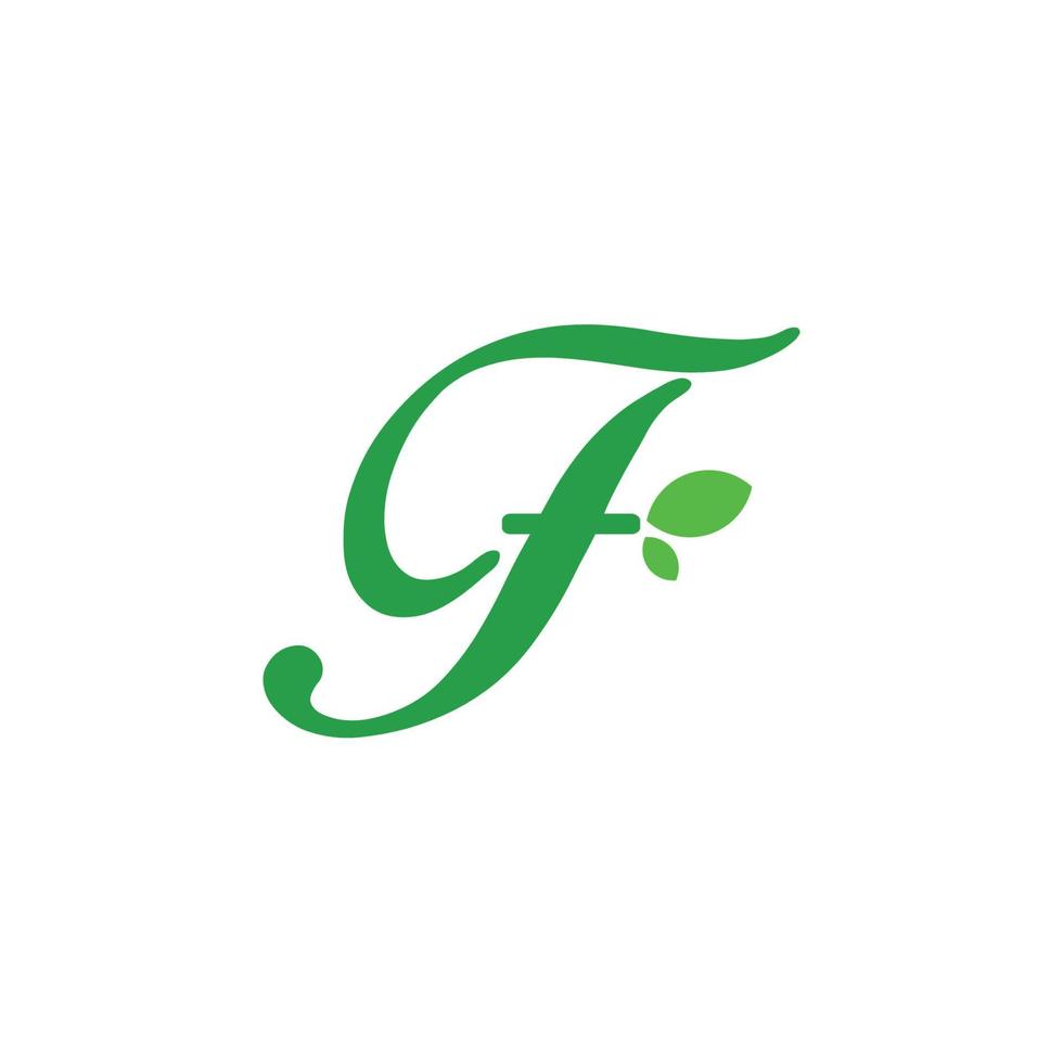 design de logotipo com iniciais da letra f natural e fresco vetor