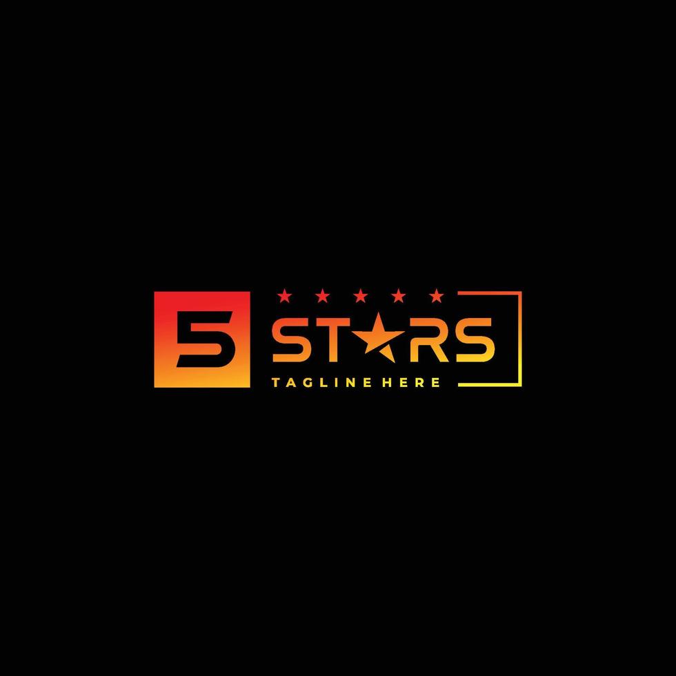 logotipo 5 estrelas moderno, colorido e atraente 1 vetor