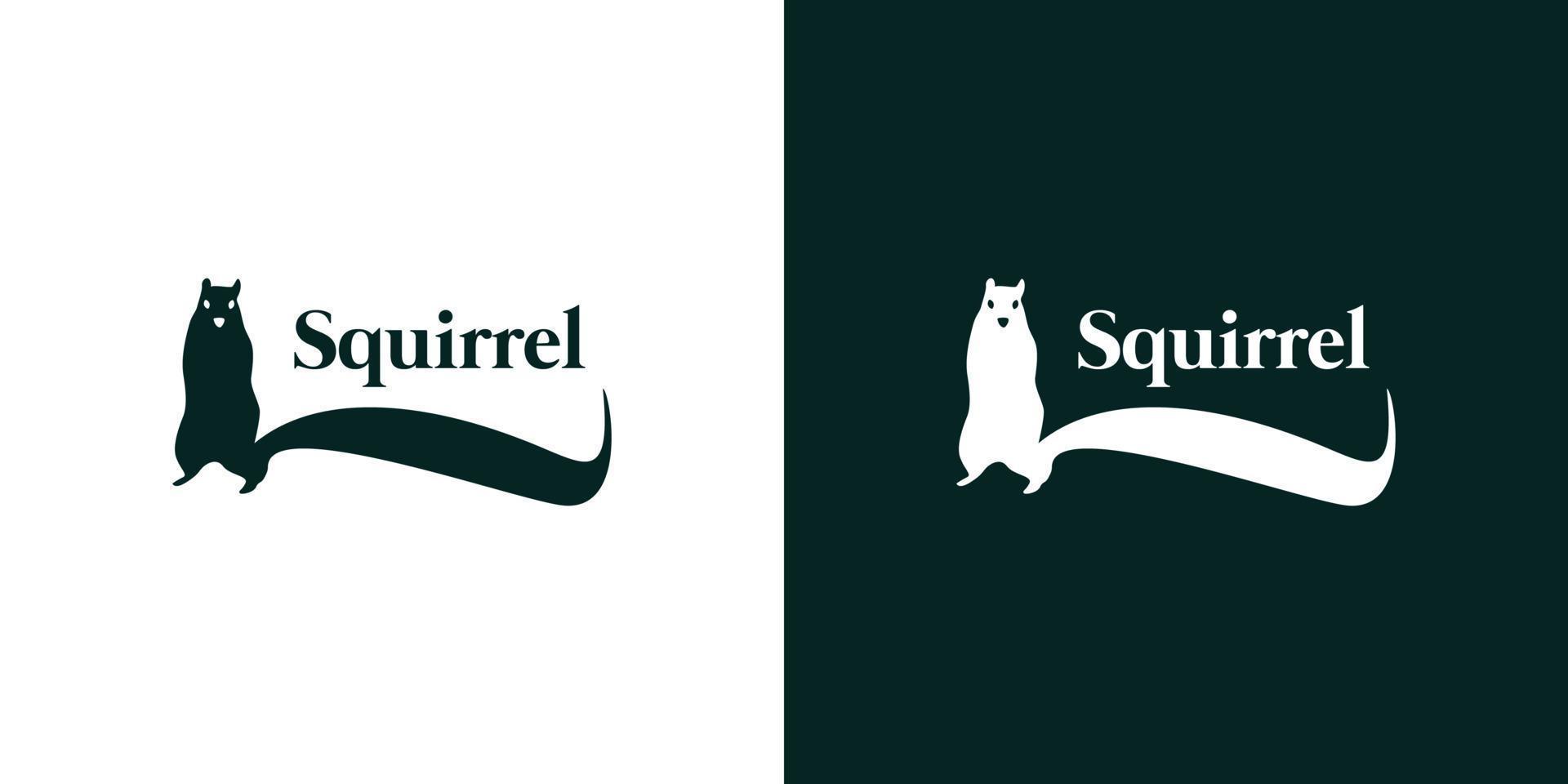 O logotipo do esquilo tem um design simples, moderno e atraente vetor