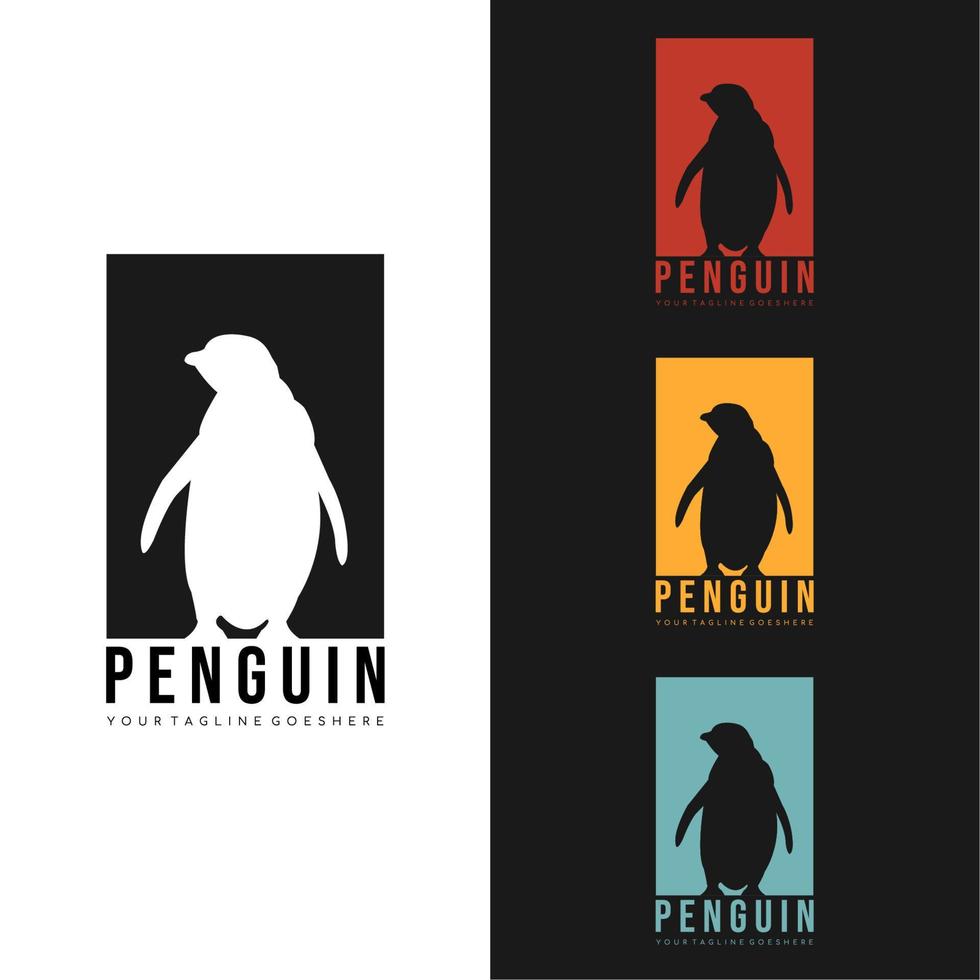 coleção de logotipos de pinguins em cores diferentes. ilustração vetorial vetor