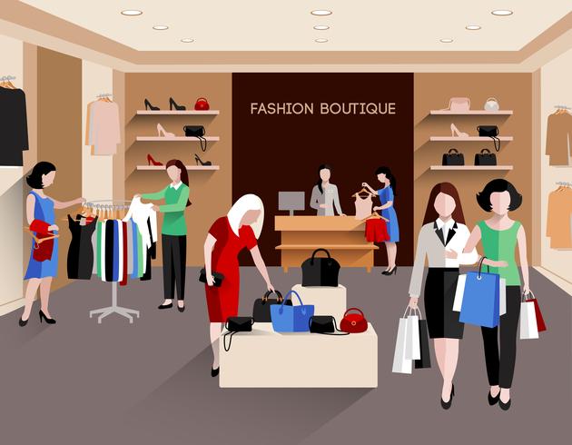 Ilustração de Boutique de moda vetor