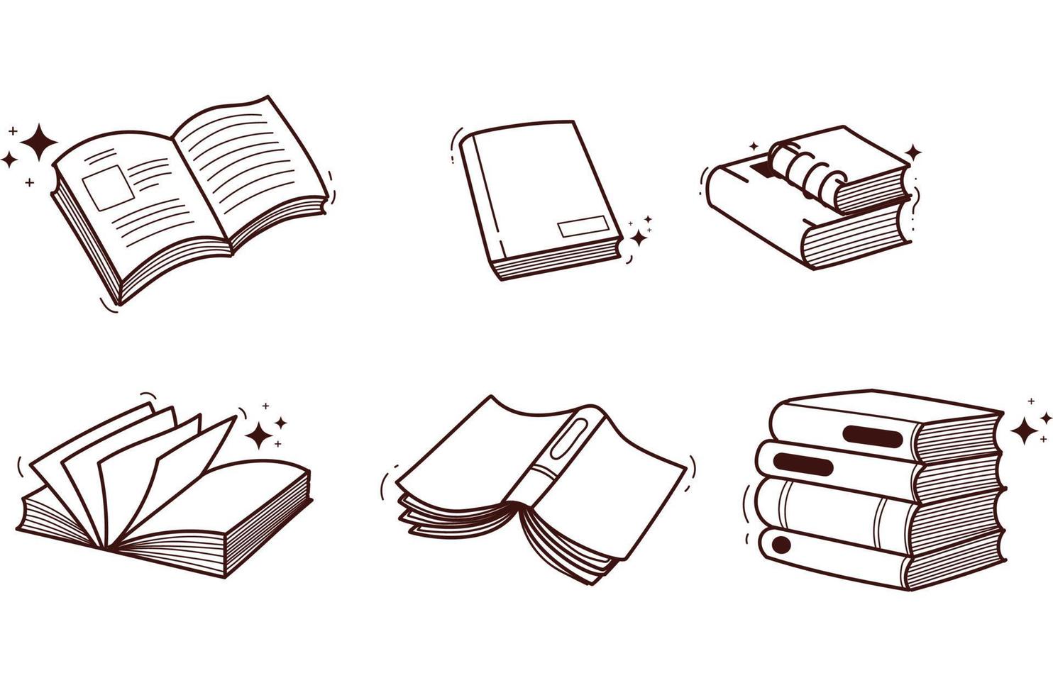 livro caderno doodle mão desenhada ícone símbolo conceito de educação vetor