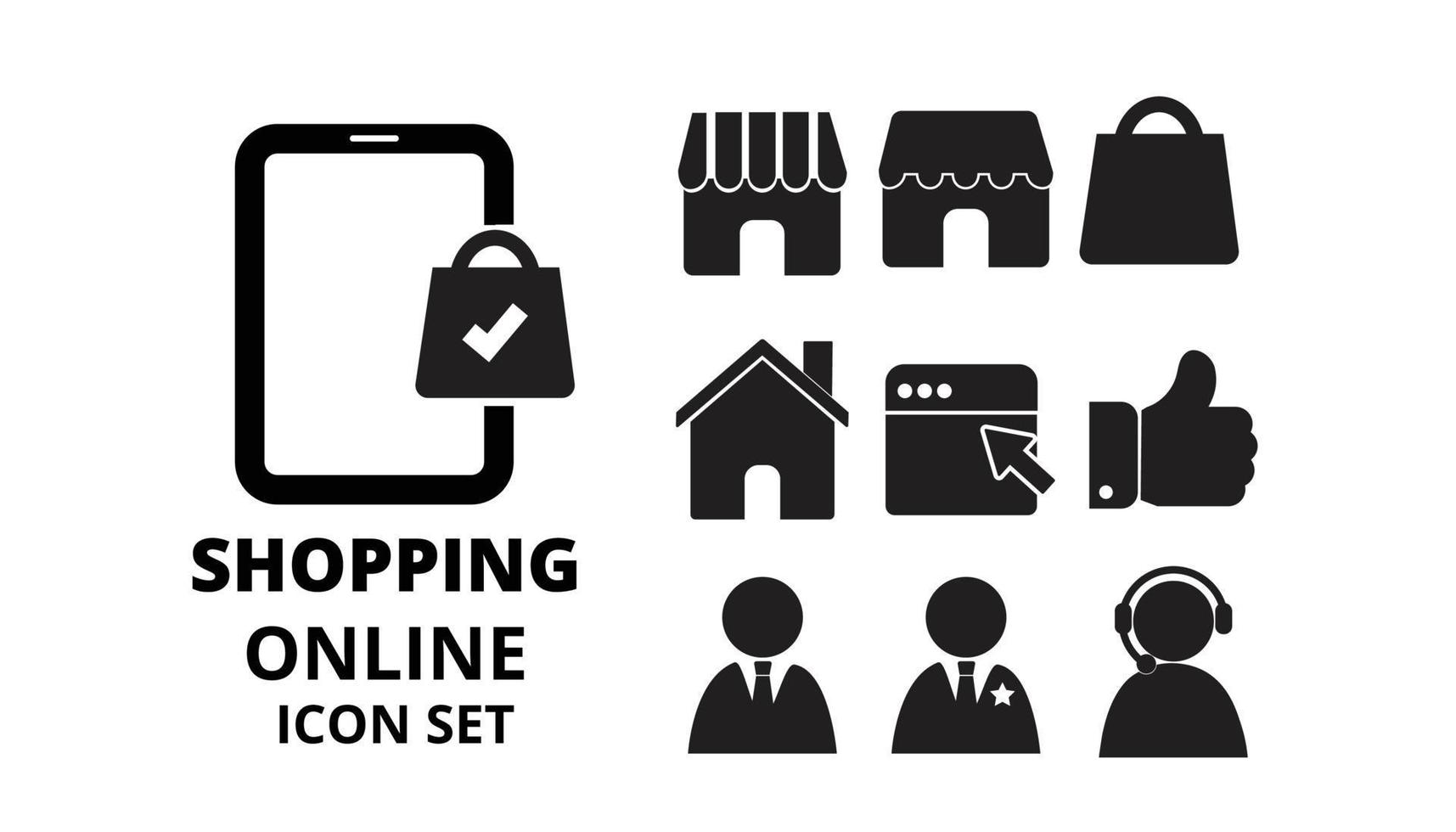 ícone da loja online e-commerce compras loja da web ilustração da arte do símbolo vetor