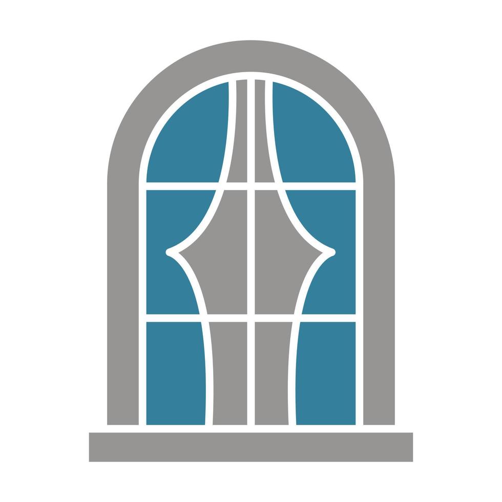 ícone de duas cores de glifo de janela vetor