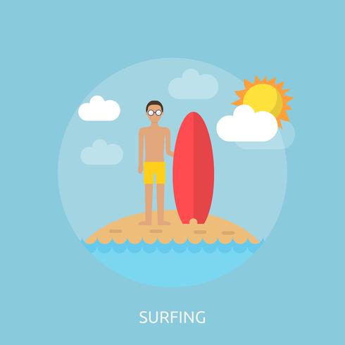 Surfing Conceptual illustration design vetor