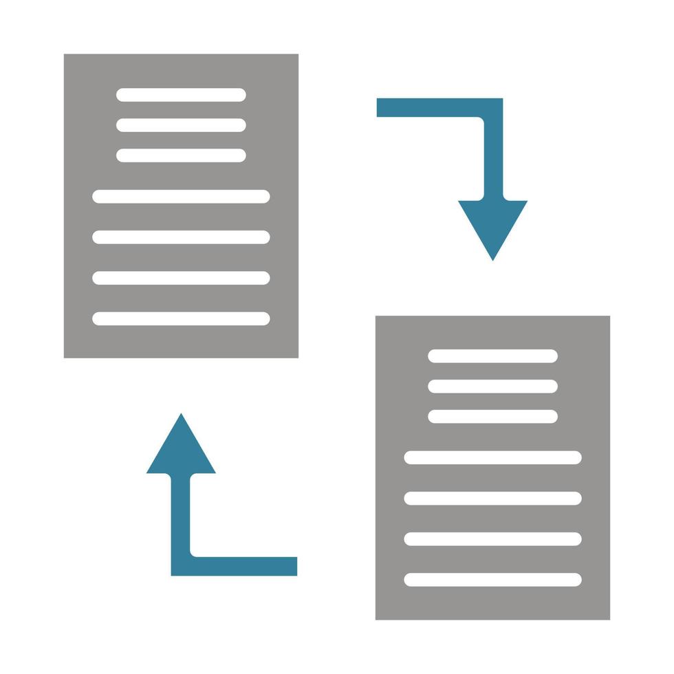 documentos trocam ícone glifo de duas cores vetor