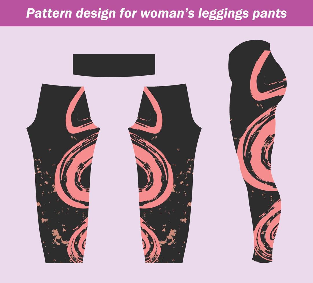 projeto de teste padrão abstrato para leggings femininos, calças, moda ginástica vetor