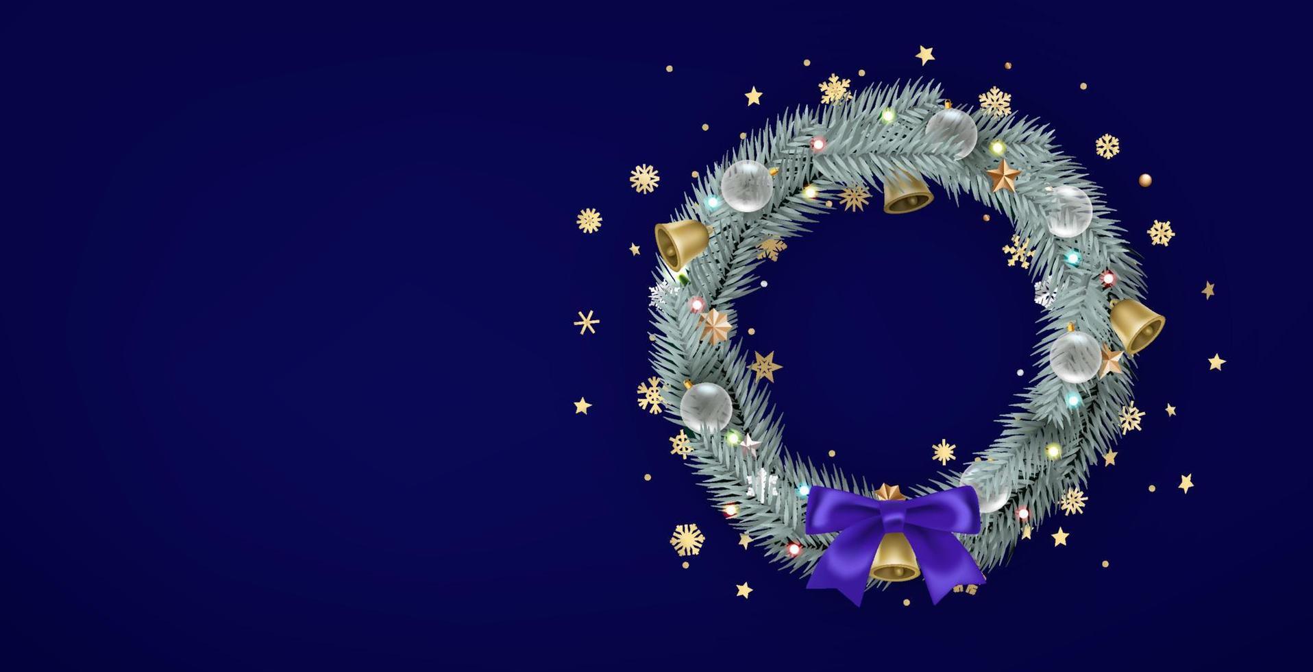 guirlanda de natal. banner de vetor com espaço de cópia