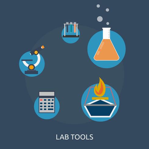 Ilustração conceitual de ferramentas de laboratório vetor
