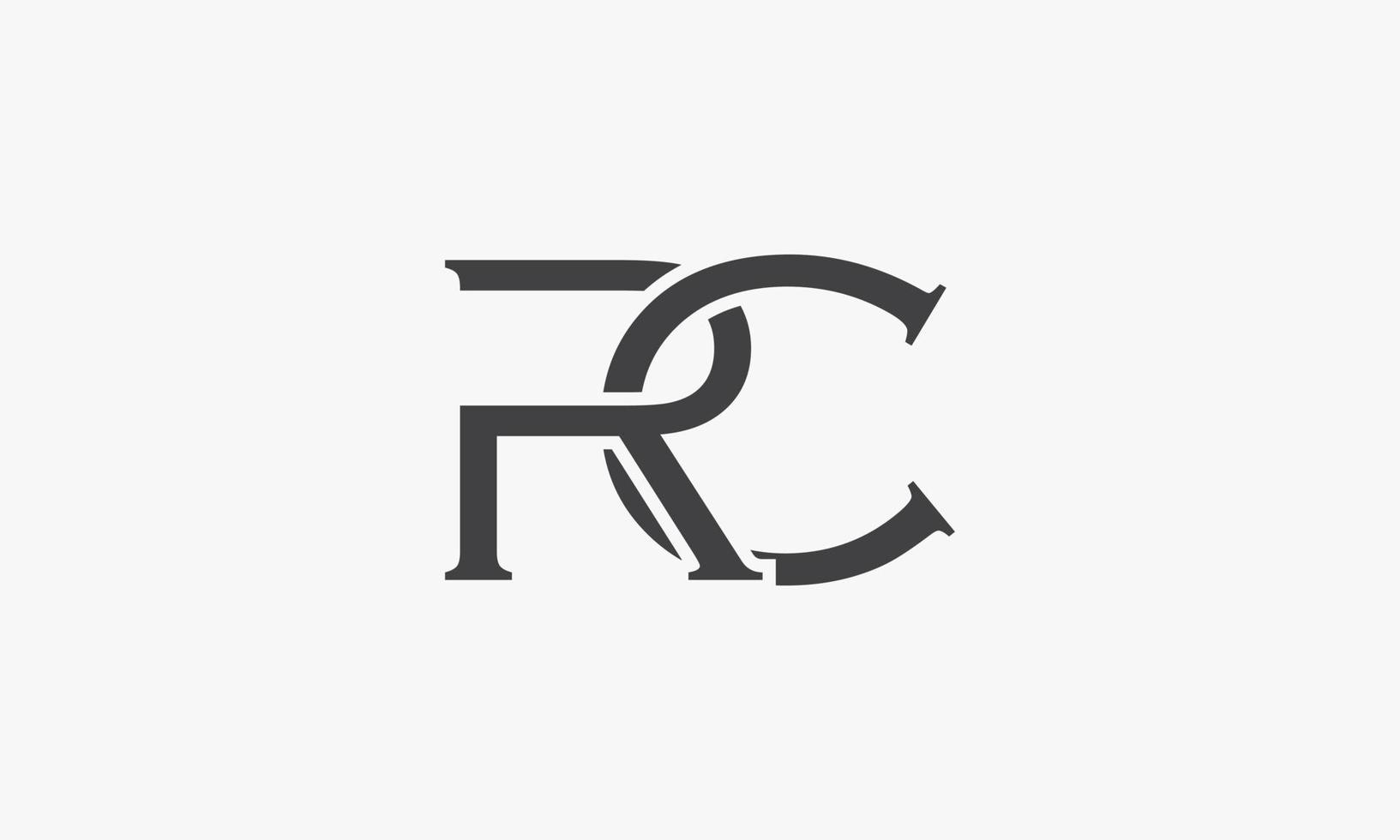 logotipo clássico da letra rc isolado no fundo branco. vetor
