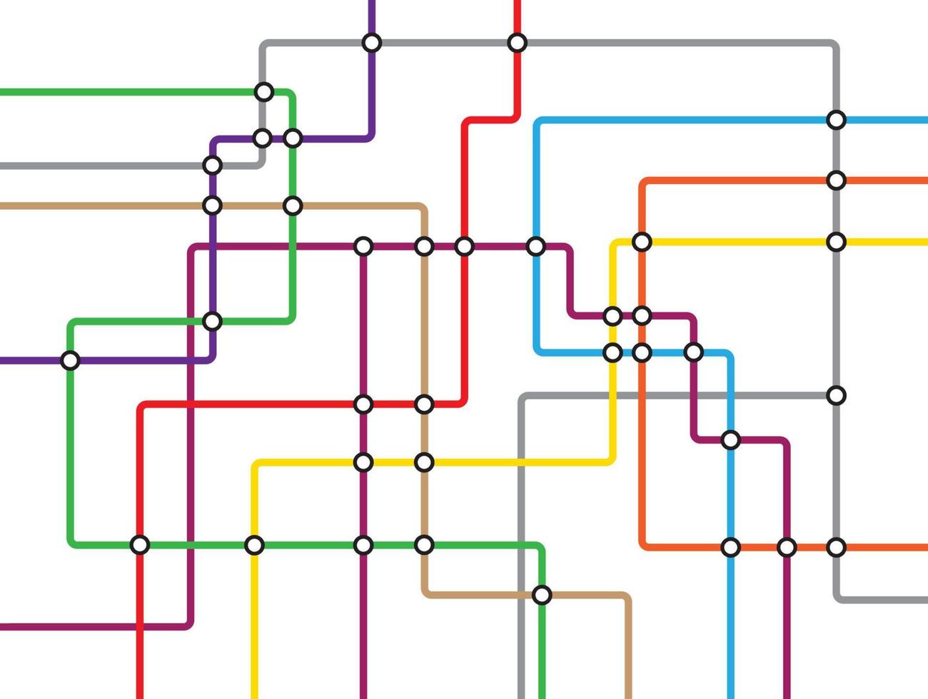 mapa do tubo do metrô. esquema de grade do vetor de transporte da cidade. mapa subterrâneo do metro. modelo de design de mapa dlr e crossrail.