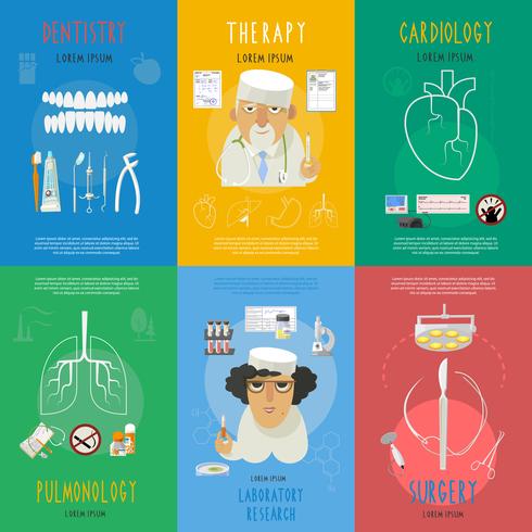 Cartaz de composição de ícones plana de medicina vetor