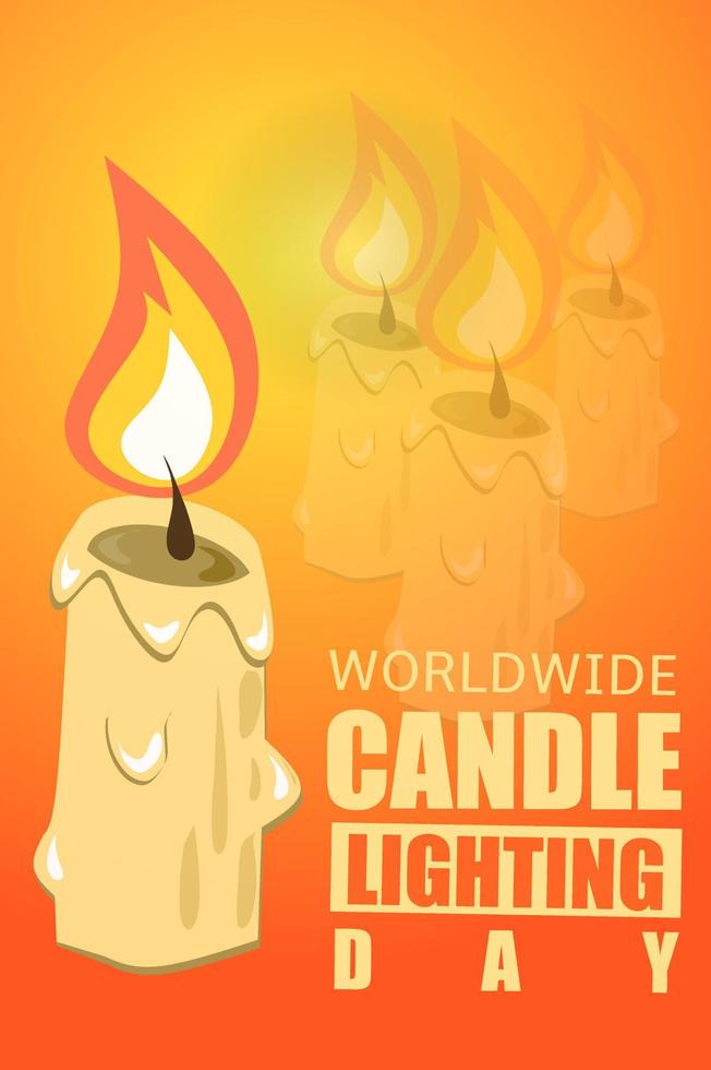 ilustração vetorial do dia de iluminação de velas em todo o mundo vetor