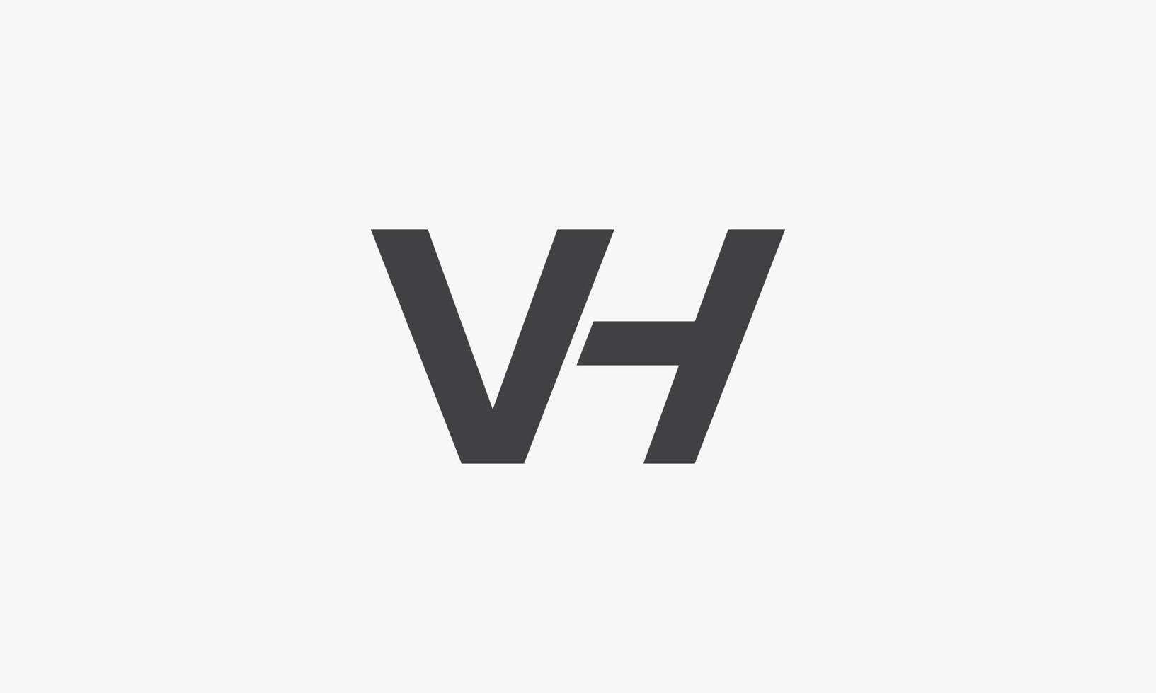 conceito de design de logotipo de letra vh isolado no fundo branco. vetor