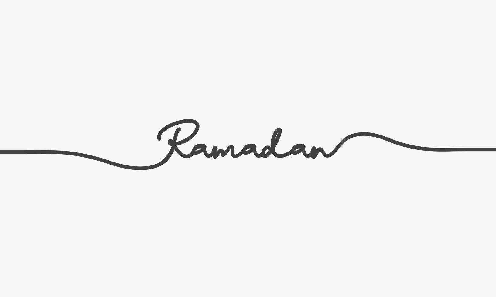 vetor de design de texto manuscrito ramadan.