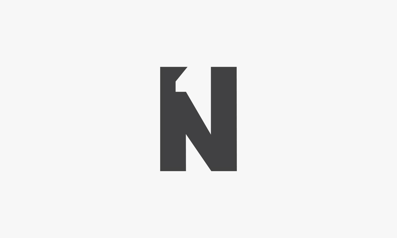 conceito de design de logotipo de letra n1 ou 1n isolado no fundo branco. vetor