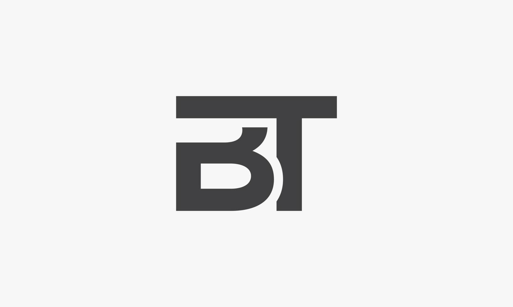 conceito conectado do logotipo da letra bt isolado no fundo branco. vetor