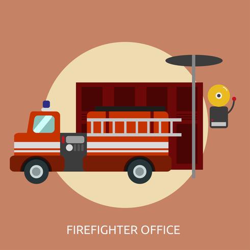 Ilustração conceitual de escritório de bombeiro vetor