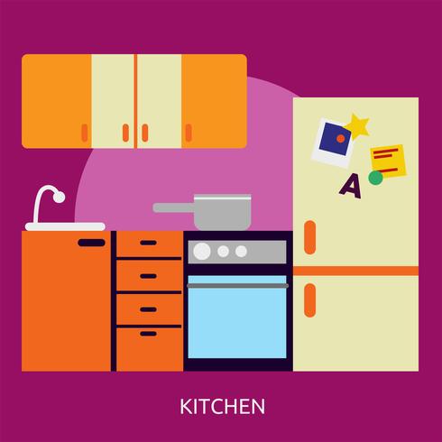 Ilustração conceitual de cozinha Design vetor