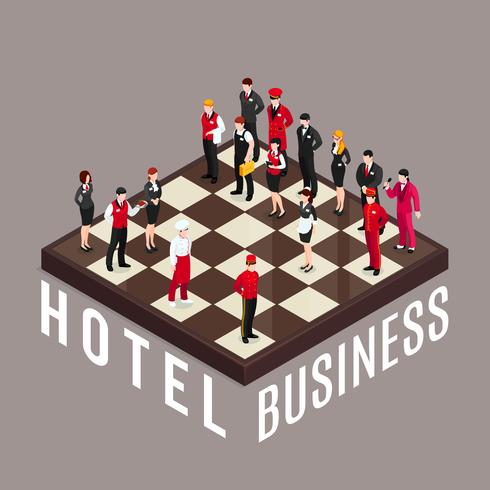 Conceito da xadrez do negócio do hotel vetor