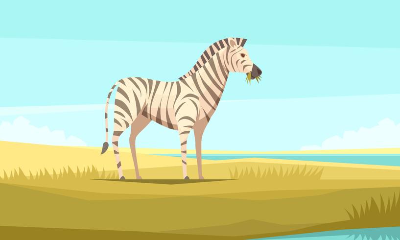 Zebra na composição selvagem vetor