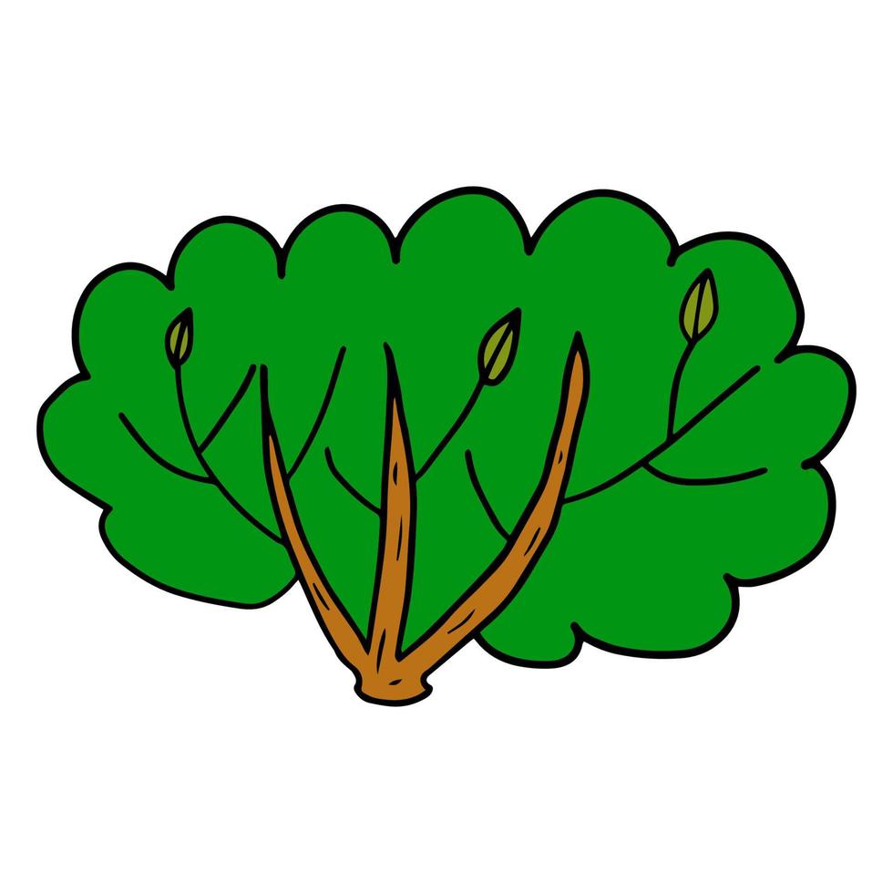 cartoon desenhado à mão doodle arbusto de verão vetor