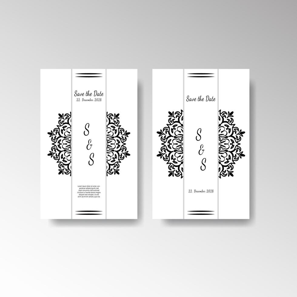 salve o design de cartão de convite de data no estilo de tatuagem de henna. mandala decorativa para impressão, cartaz, capa, folheto, panfleto, banner. vetor