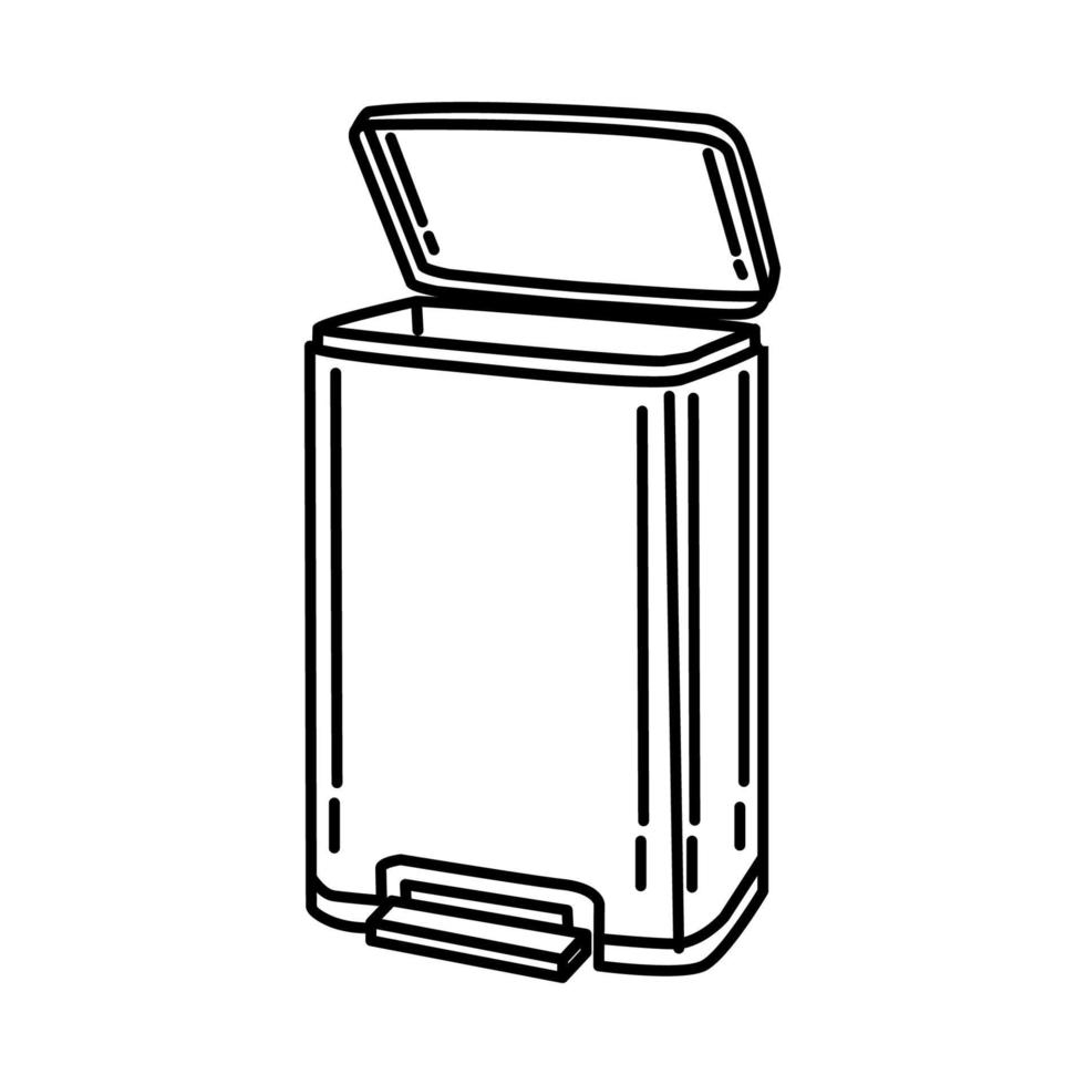 ícone de lata de lixo. doodle desenhado à mão ou estilo de ícone de contorno vetor