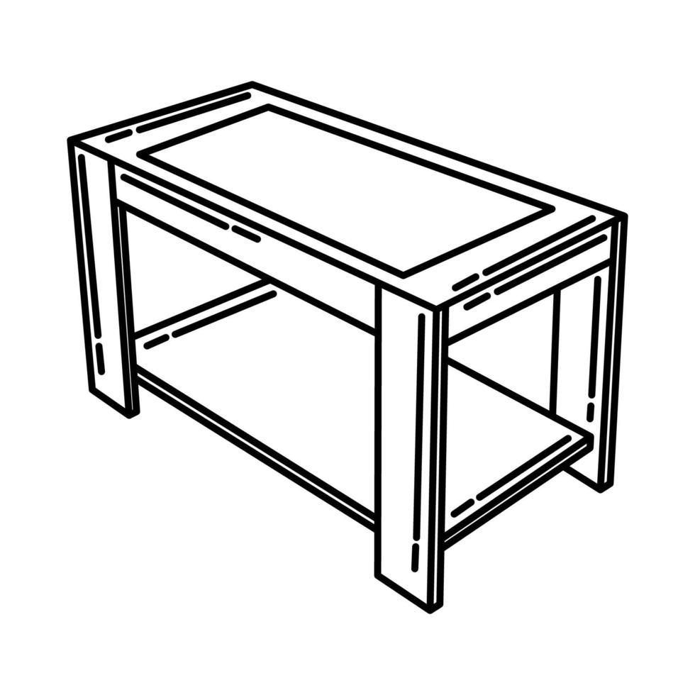 ícone da mesa de centro. doodle desenhado à mão ou estilo de ícone de contorno vetor