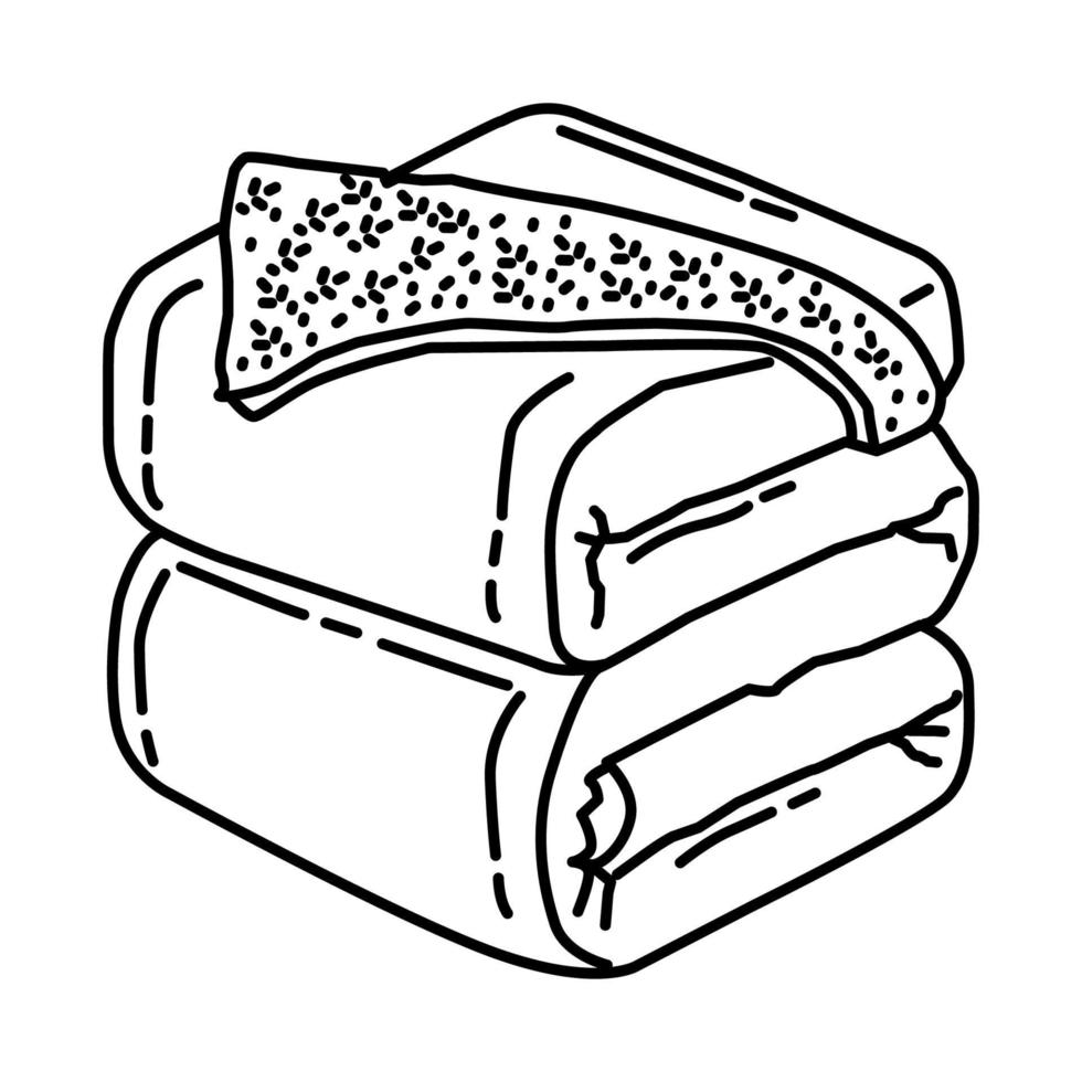 ícone de cobertor. doodle desenhado à mão ou estilo de ícone de contorno vetor
